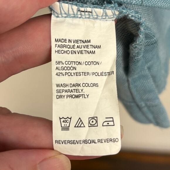 Van Heusen Sz XXL Light Blue Plaid Polo Style Collared Short Sleeve Men’s Shirt - Picture 4 of 7